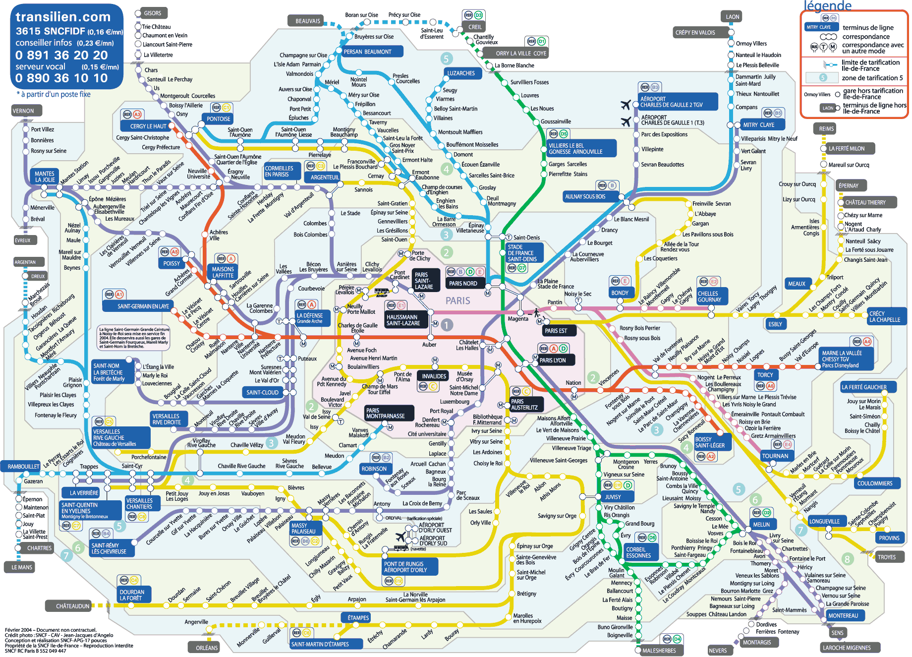 Plan du mÃ©tro et RER dans Paris - Plan RER et SNCF en Ile-De-France